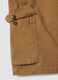 Brown stretch cotton oversized fit cargo shorts for kids_3