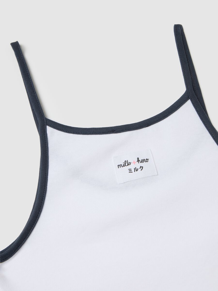 Women's white pure cotton vest regular fit_5