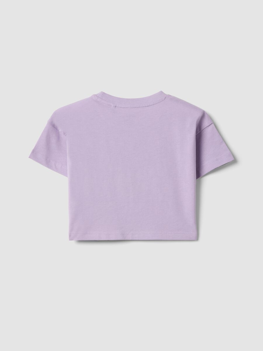 Purple pure cotton T-shirt for girls with strawberry print_1
