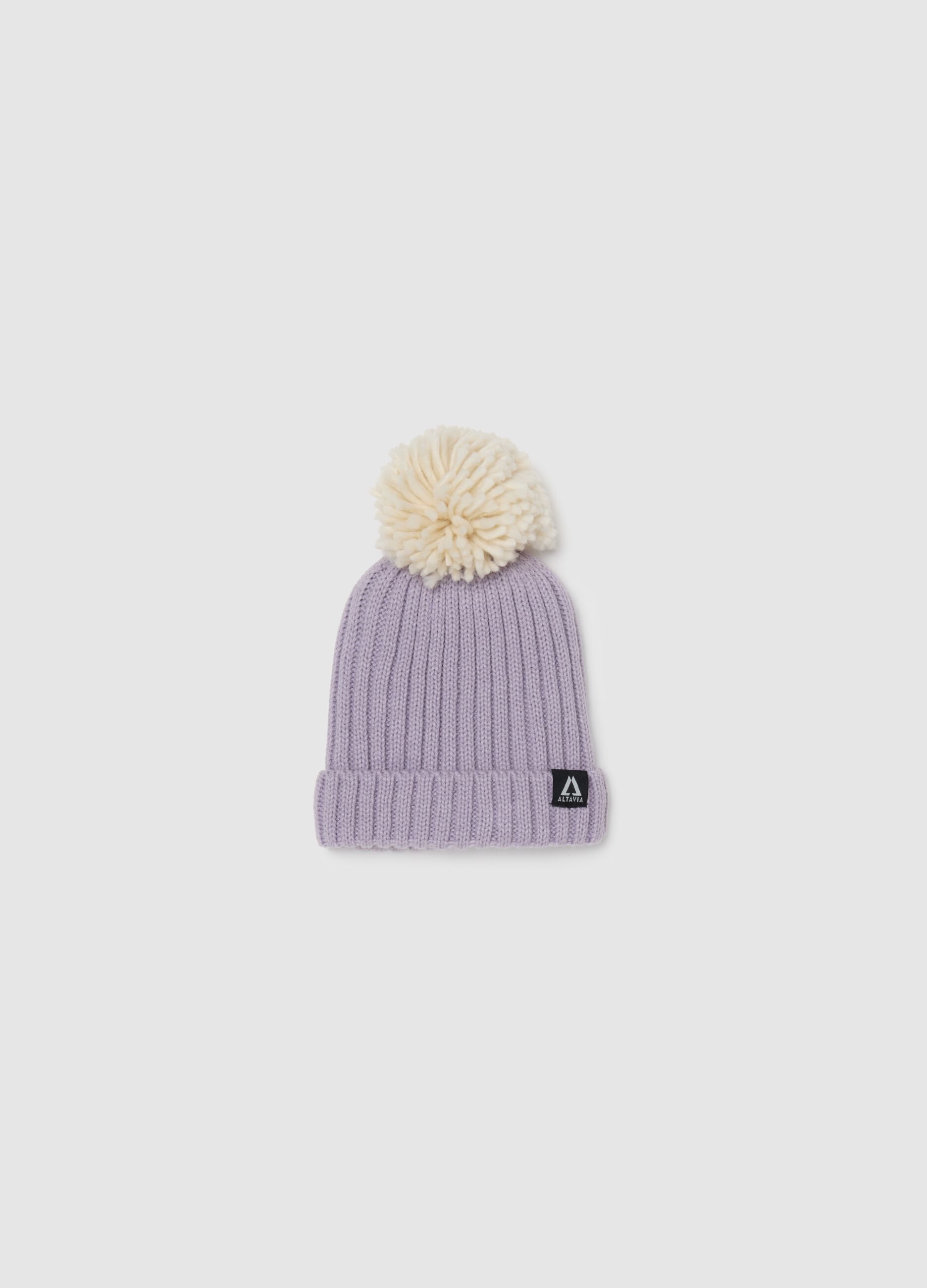 Ribbed Knit Hat with Pompon ALTAVIA WITH DEBORAH COMPAGNONI