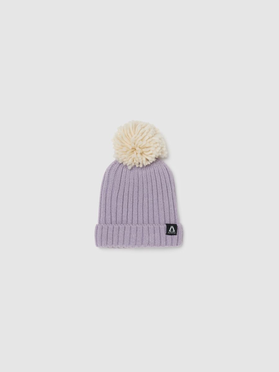 Ribbed Knit Hat with Pompon ALTAVIA WITH DEBORAH COMPAGNONI_0