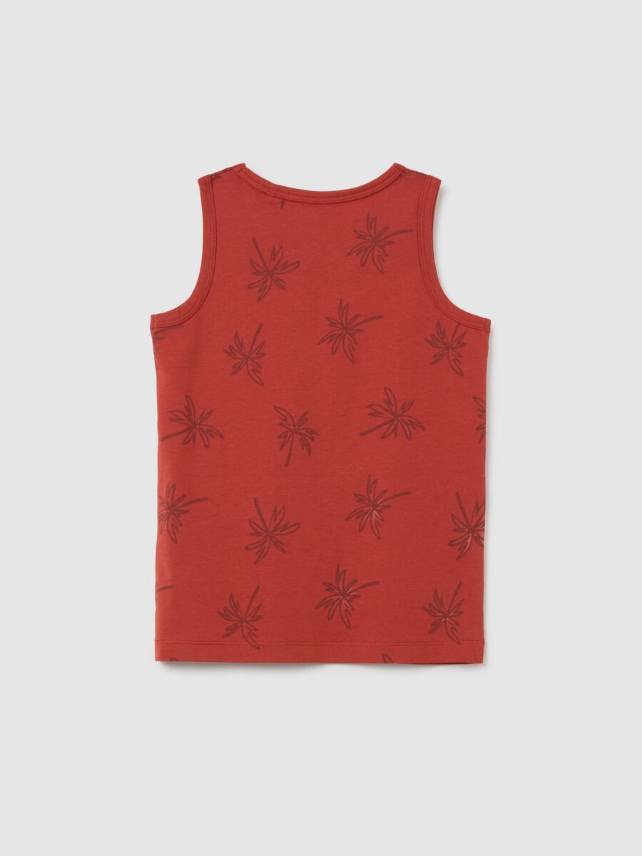 Children's pure cotton red vest with regular fit and print_1