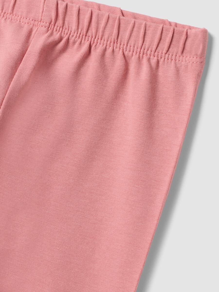 Leggings rosa in cotone organico elasticizzato slim fit per bimba_2