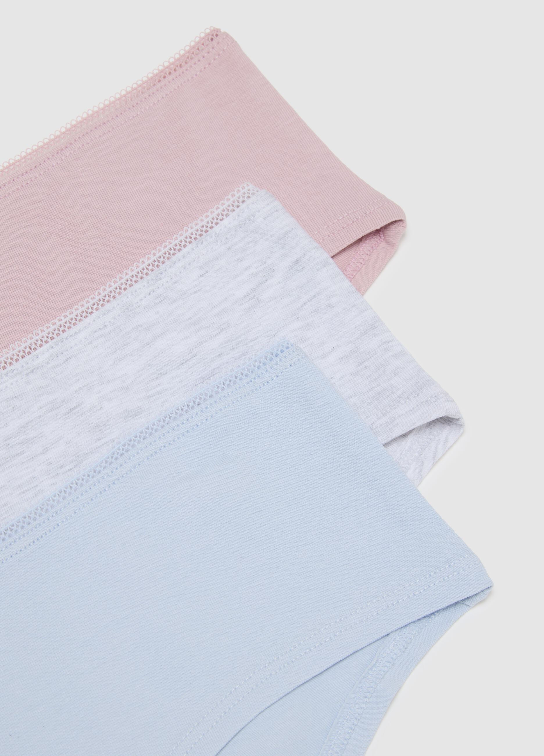 Set of three multicoloured cotton blend regular fit briefs