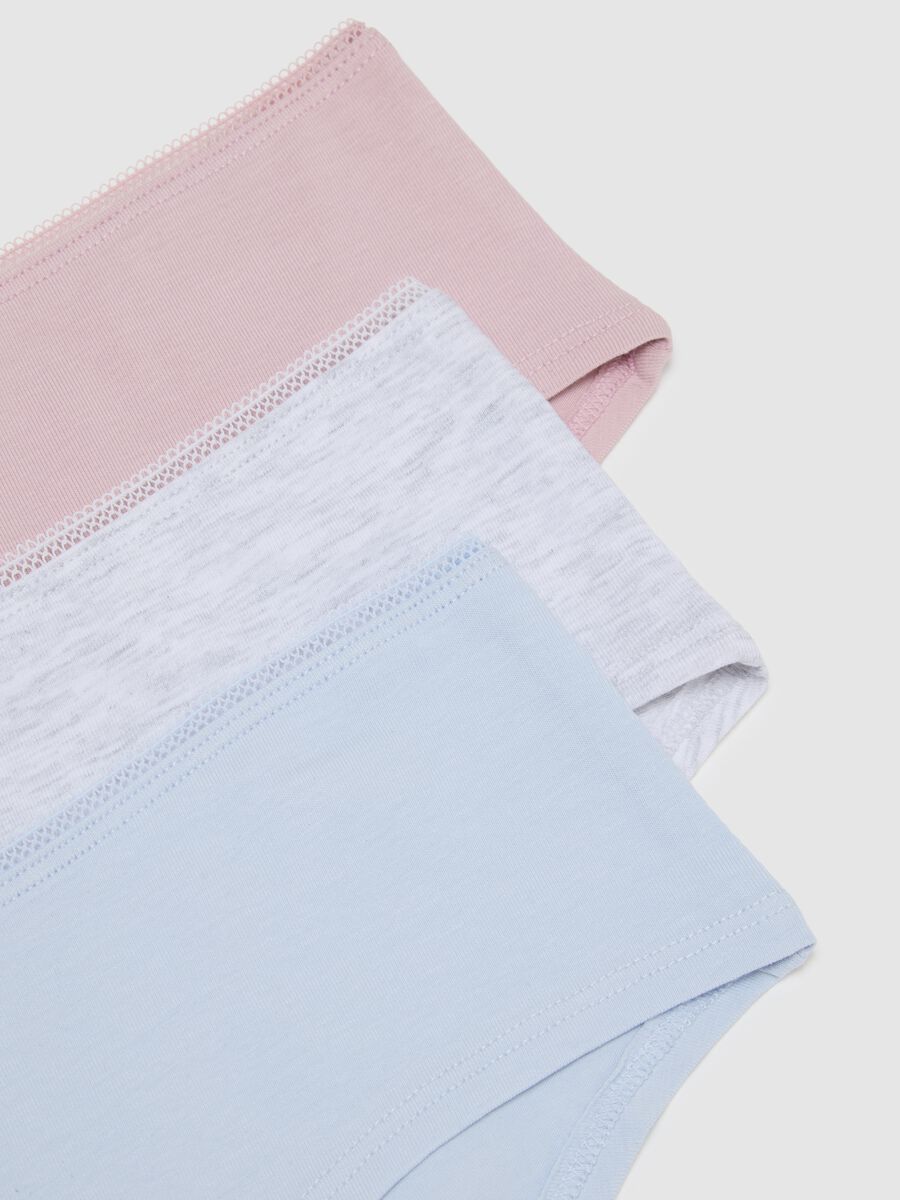 Set of three multicoloured cotton blend regular fit briefs_5