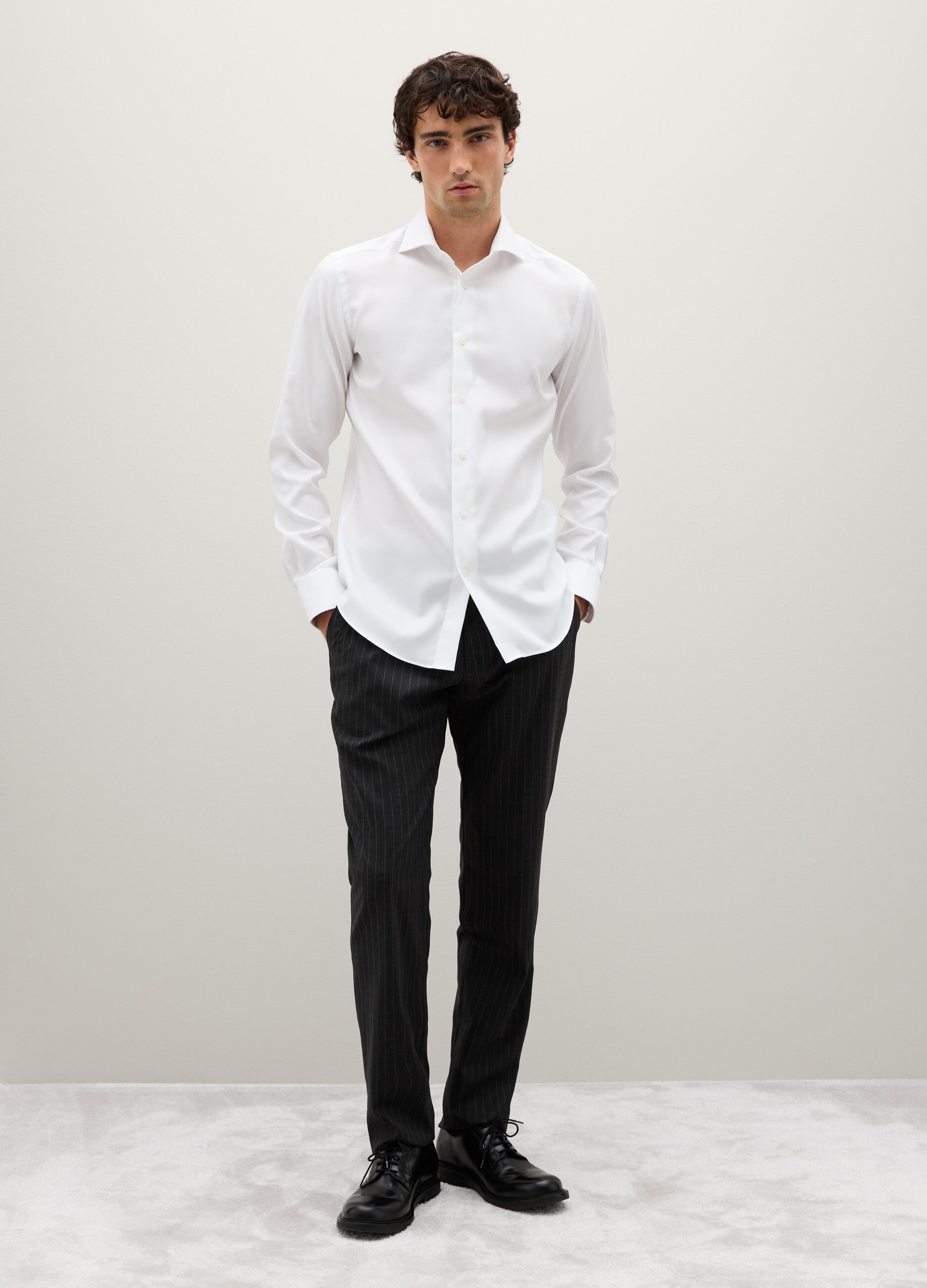White Slim Fit Pure Cotton Shirt