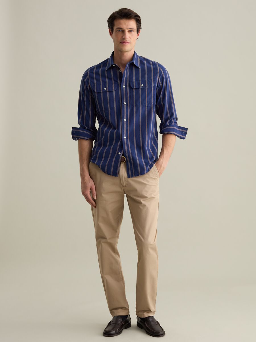 Striped regular-fit shirt with pockets_1