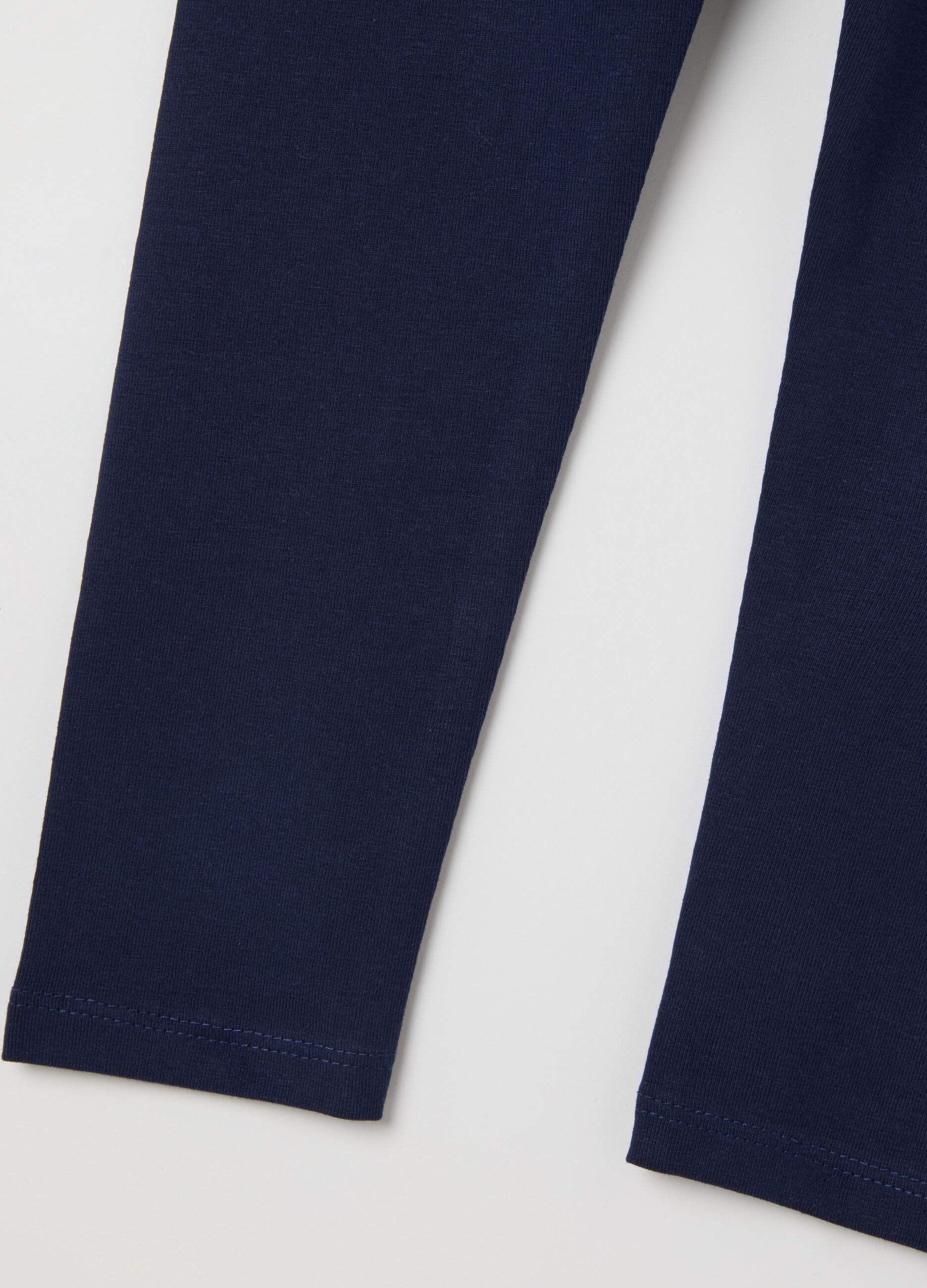 Girls' blue skinny stretch cotton leggings