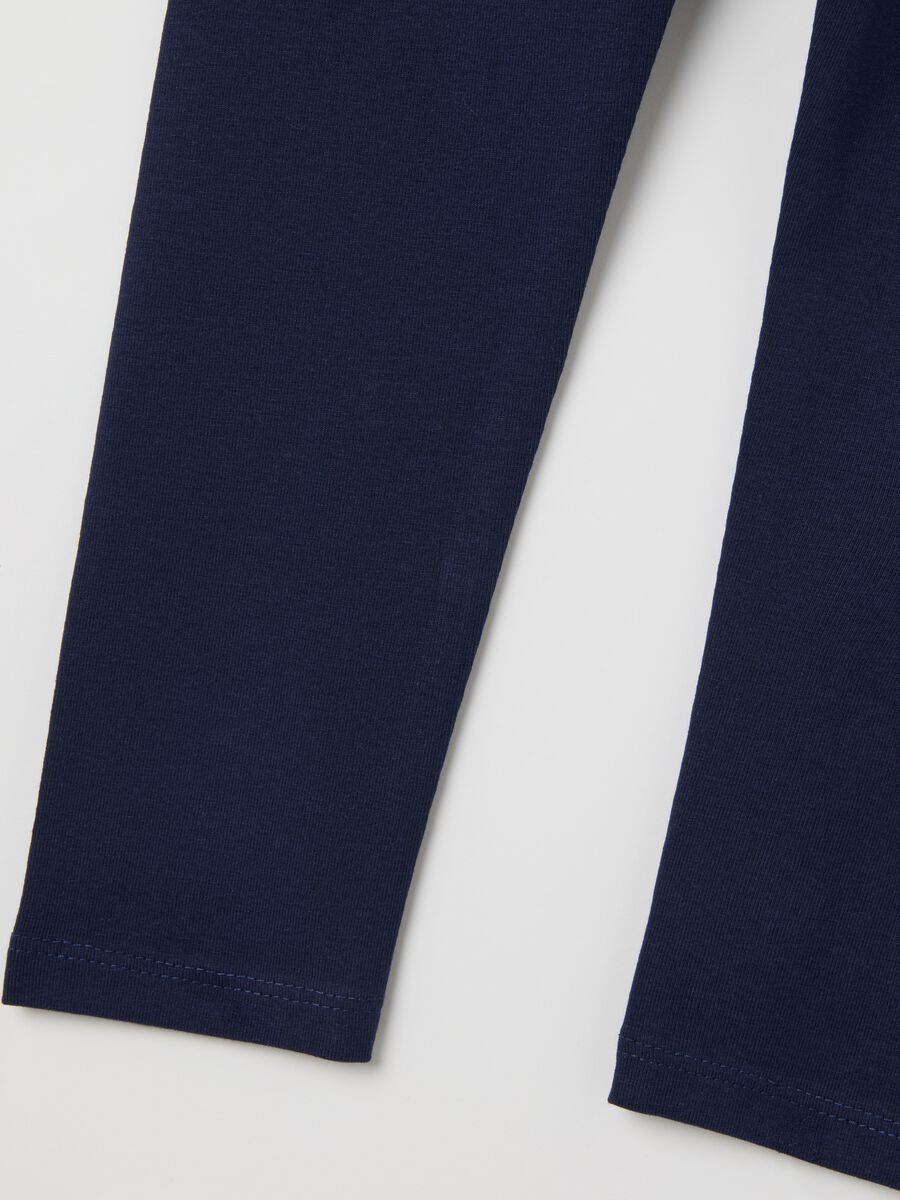 Girls' blue skinny stretch cotton leggings_3