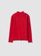 Maglia rossa in cotone elasticizzato con fiocchi glitter_1