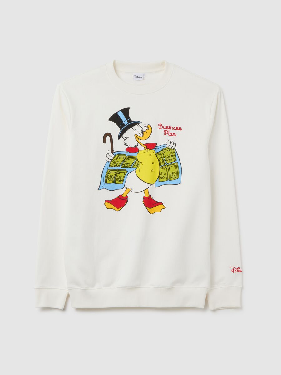 White cotton blend sweatshirt with print_4