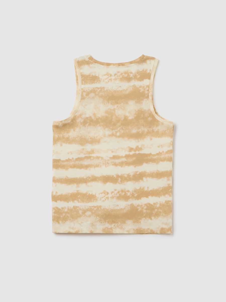 Canotta da ragazzo in puro cotone beige regular fit_1