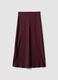 Red satin maxi skirt with elasticated waist_4