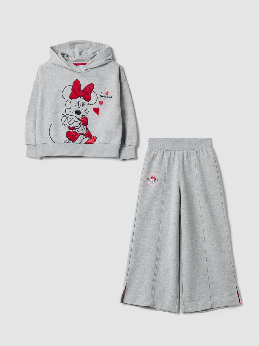 Grey cotton-blend tracksuit with Minnie print_0