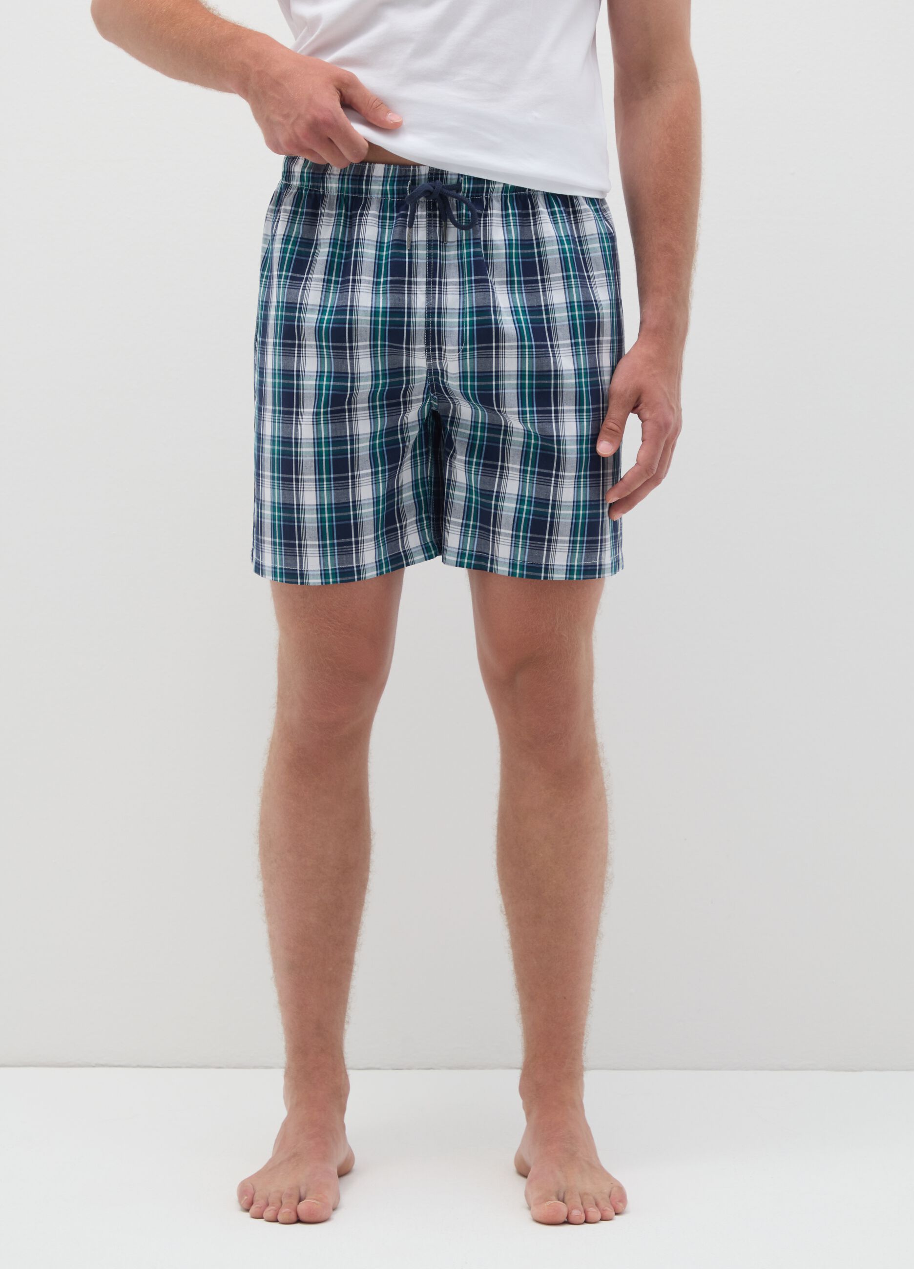 Men's multicolour pure cotton regular fit pyjama shorts