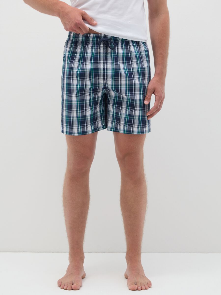 Men's multicolour pure cotton regular fit pyjama shorts_1