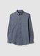 Grey pure cotton flannel shirt with button-down collar, regular fit_0