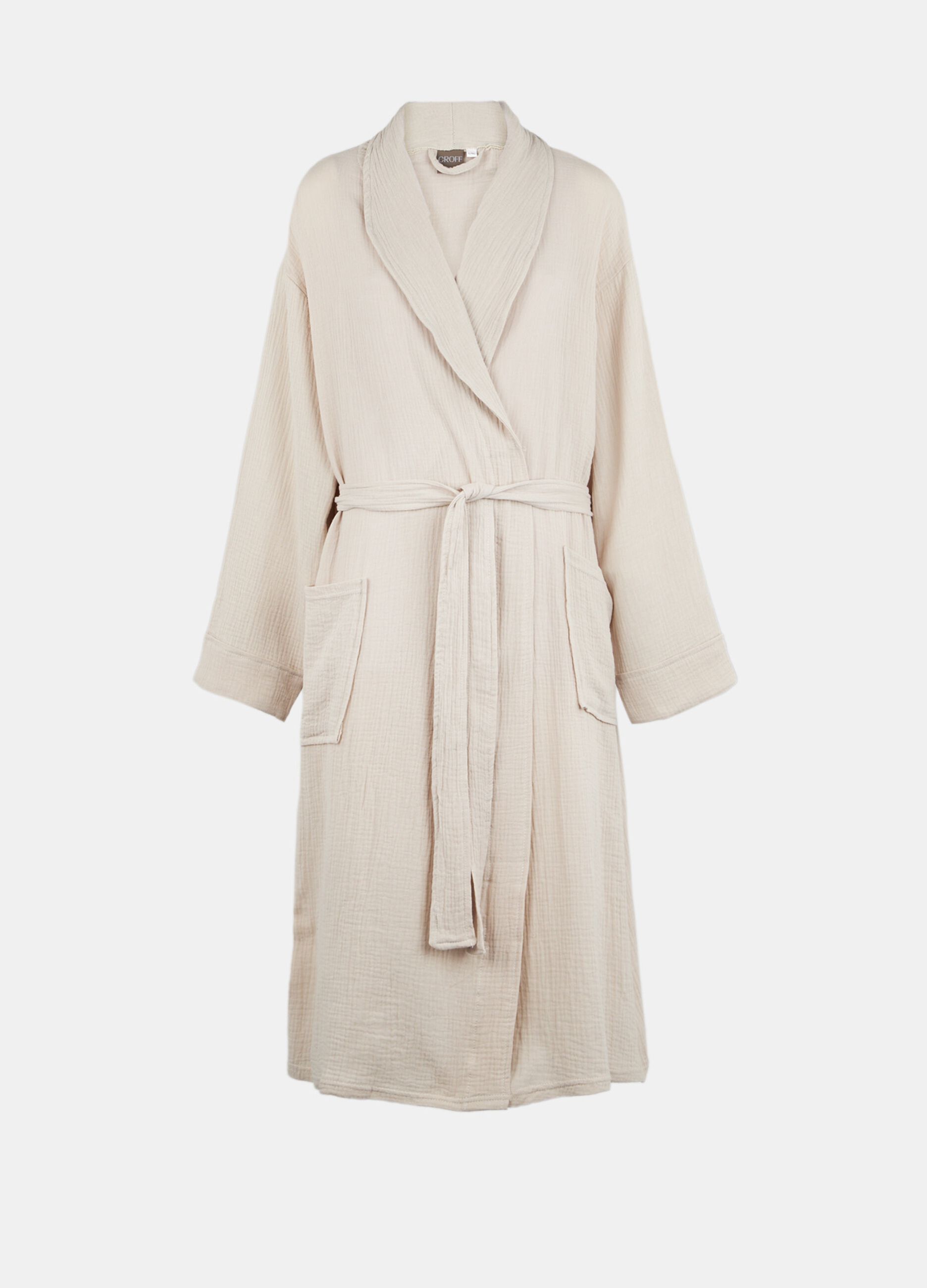 Kimono bathrobe in 100% washed cotton