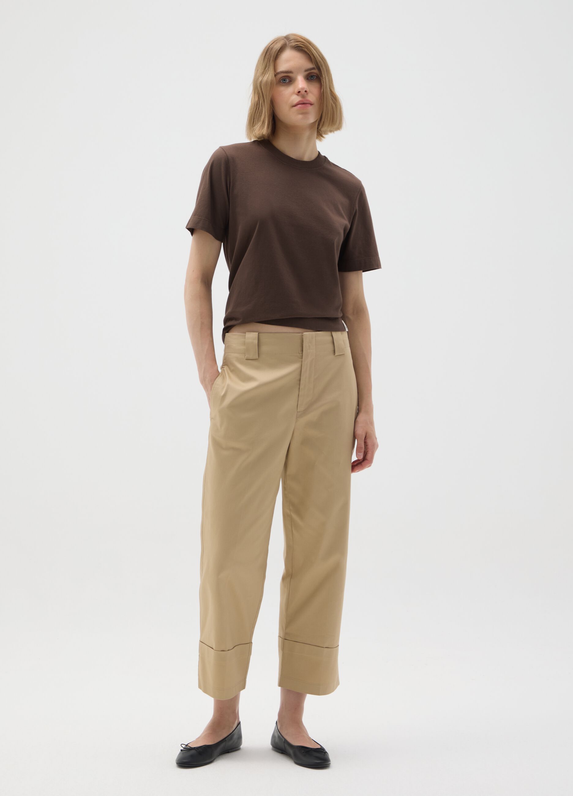 Brown T-shirt in pure Italian cotton regular fit