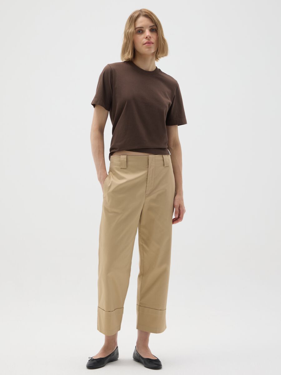 Brown T-shirt in pure Italian cotton regular fit_1