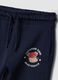 Pantaloni jogger blu in puro cotone con stampa cagnolino per bimbo_2