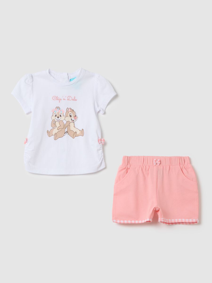 White t-shirt and pink shorts set by OVS Kids_0