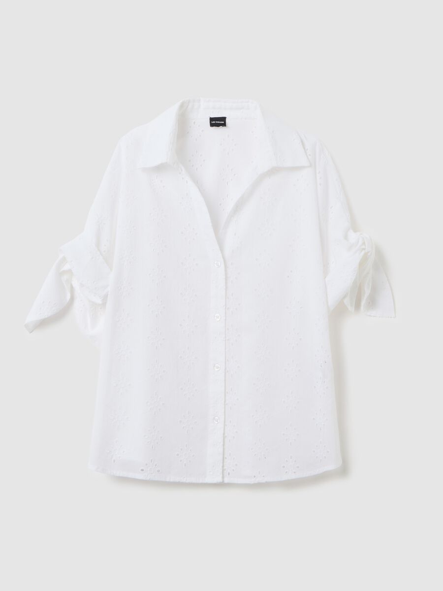Women's White Pure Cotton Regular Fit Shirt_4