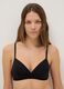 Black padded balconette bra_0
