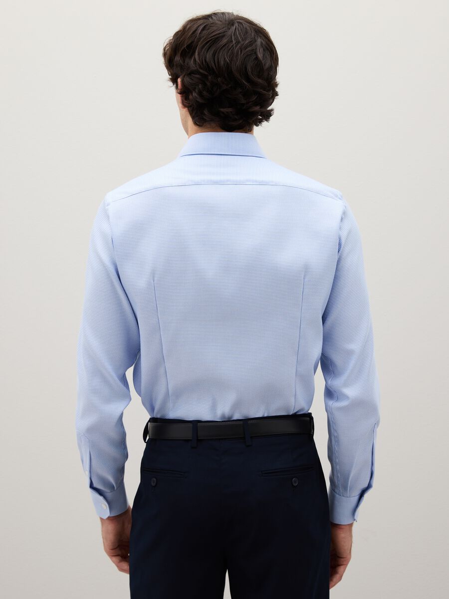 Blue long-sleeve cotton shirt_3