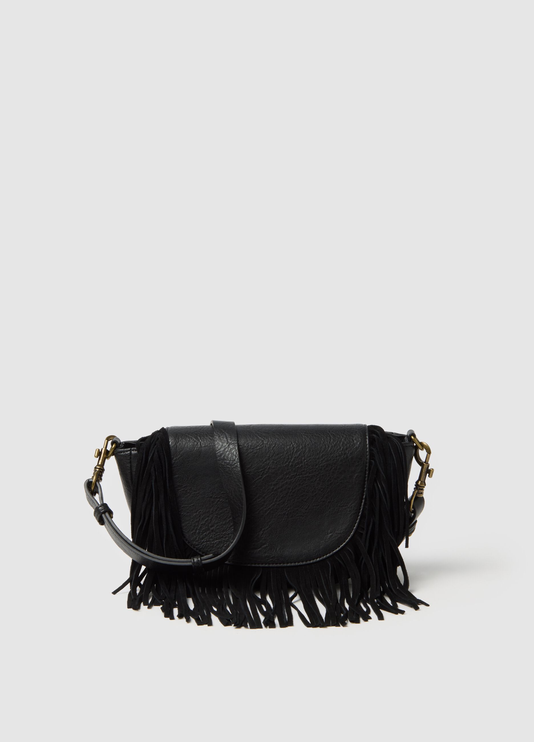 Black fringe handbag