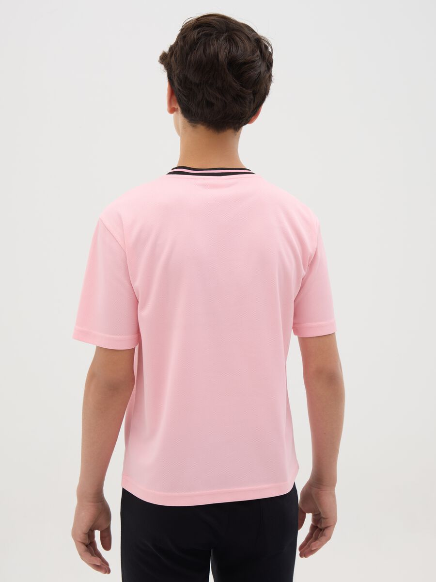 Boys' Pink Regular Fit Sports Shirt with Miami Logo_2