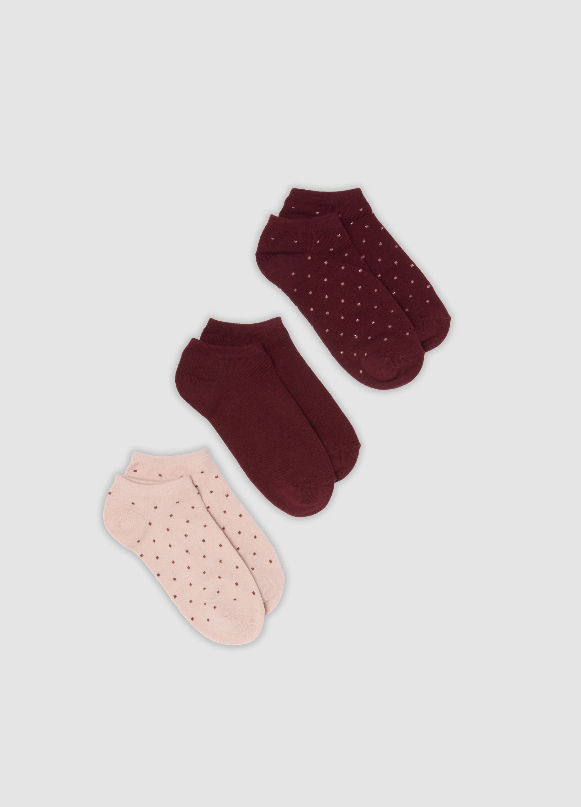3-pack of multicolour short socks in organic cotton blend with pattern