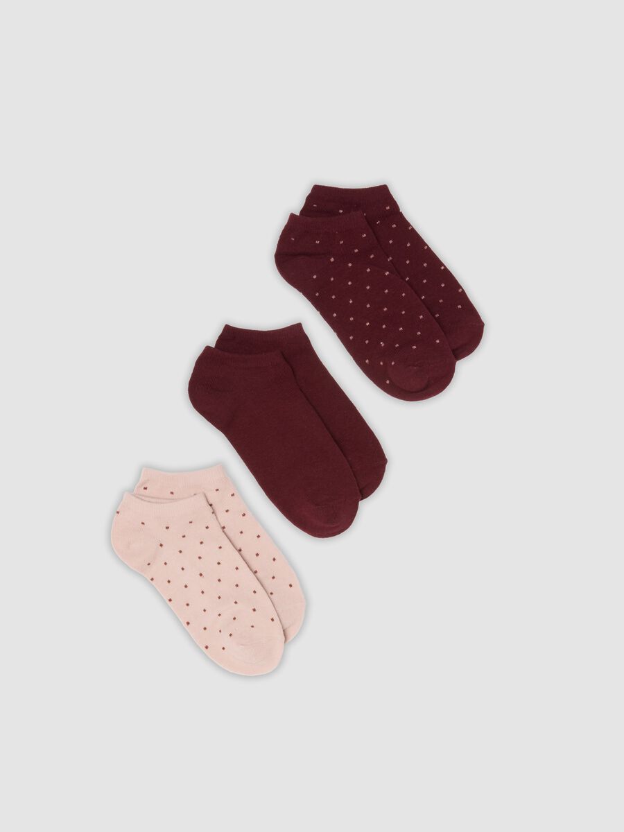 3-pack of multicolour short socks in organic cotton blend with pattern_0