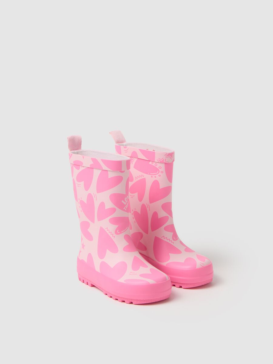 Stivali da bambina in gomma rosa_1
