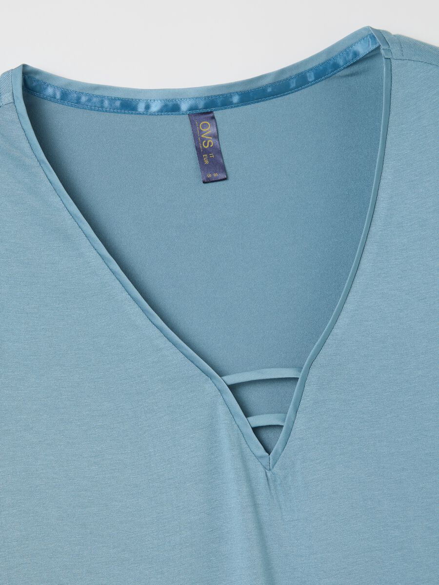 Light blue stretch viscose pyjama top_5
