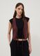 Gilet marrone in misto viscosa e lino regular fit_2