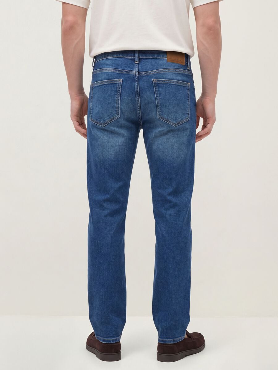 Blue comfort-fit stretch cotton jeans_3