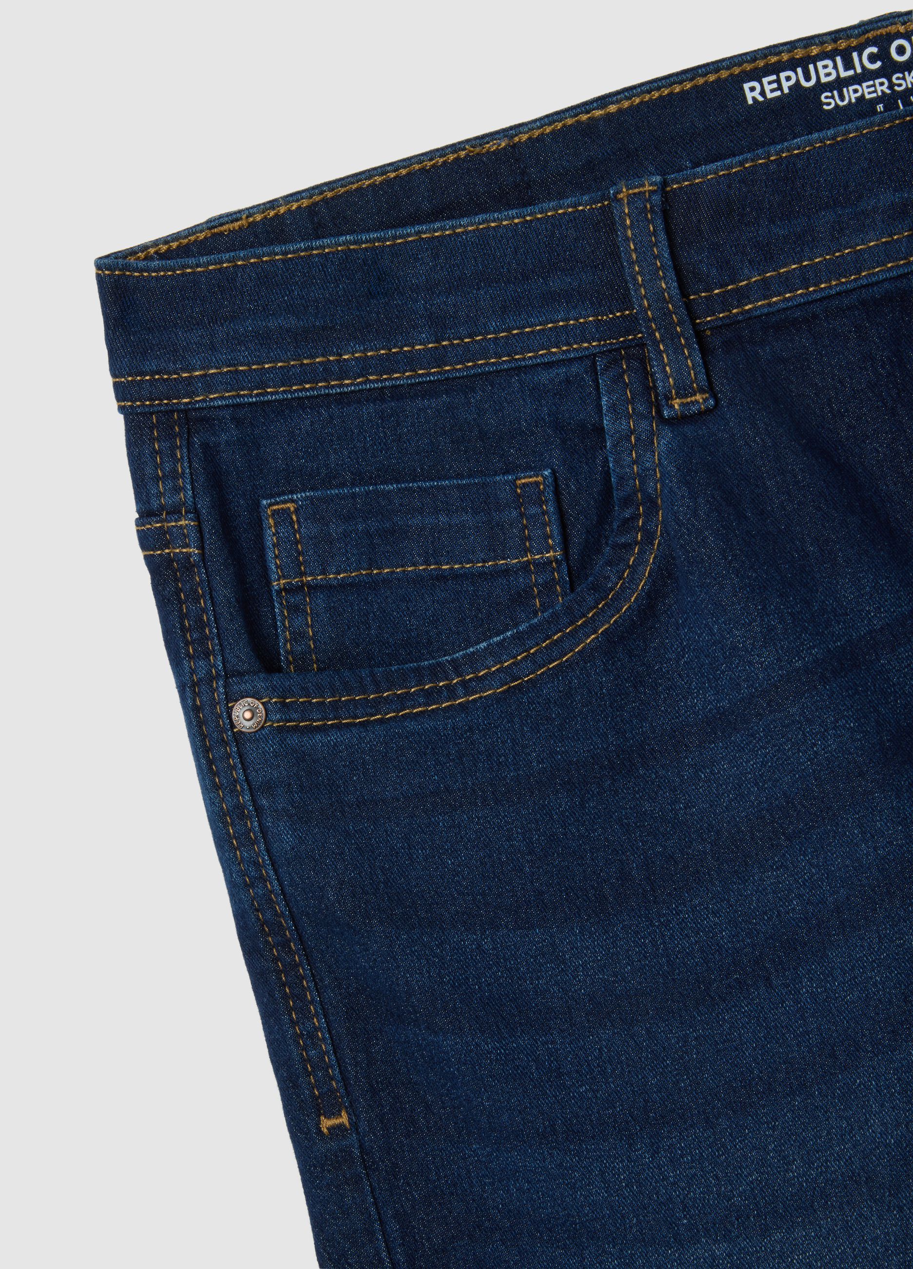 Men's Super Skinny Blue Denim Jeans