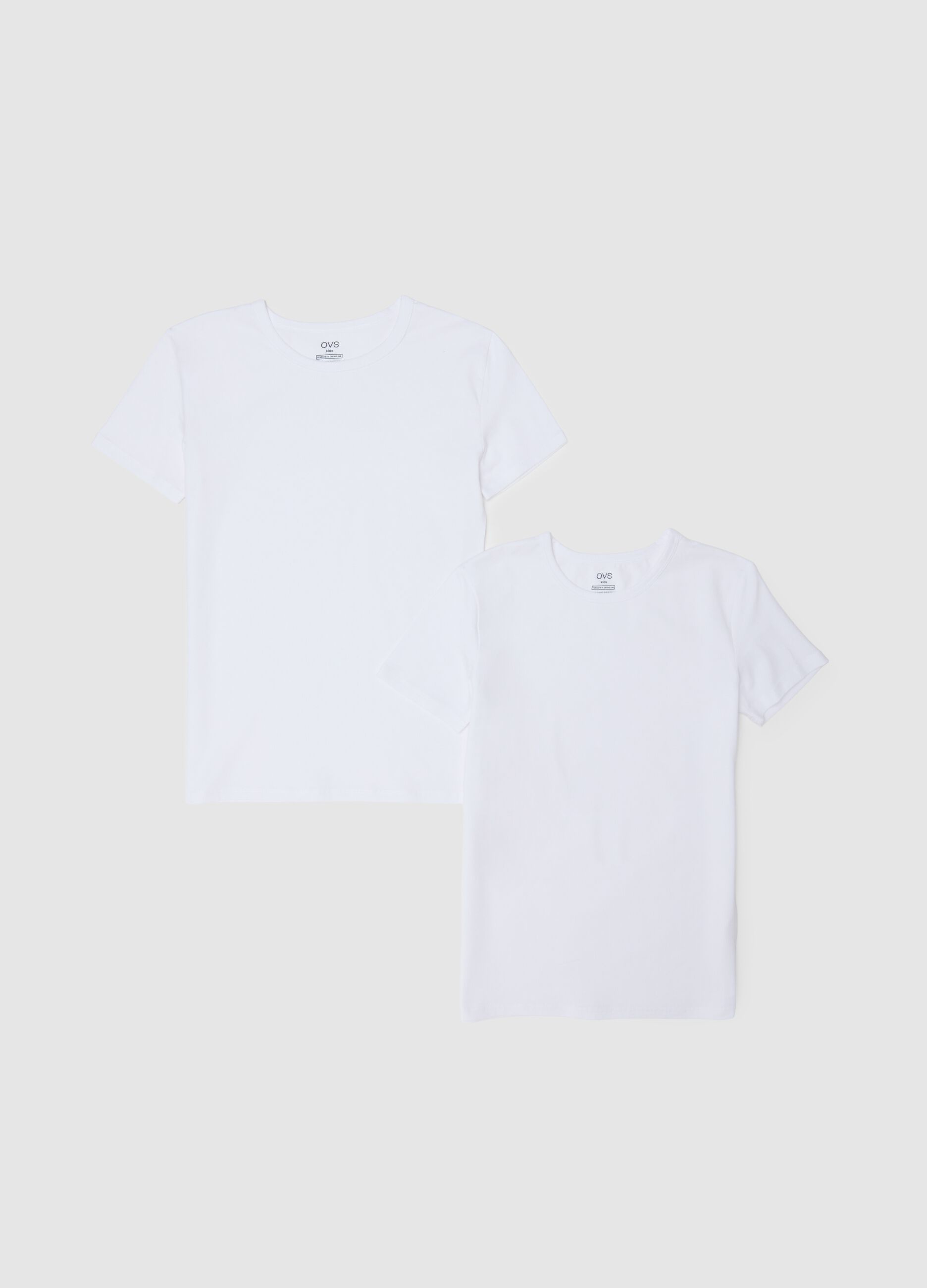 Children's white stretch cotton t-shirt twin pack, regular fit