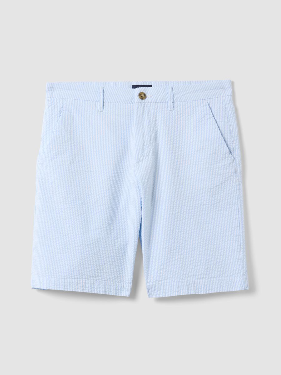Light blue stretch cotton chino shorts_4