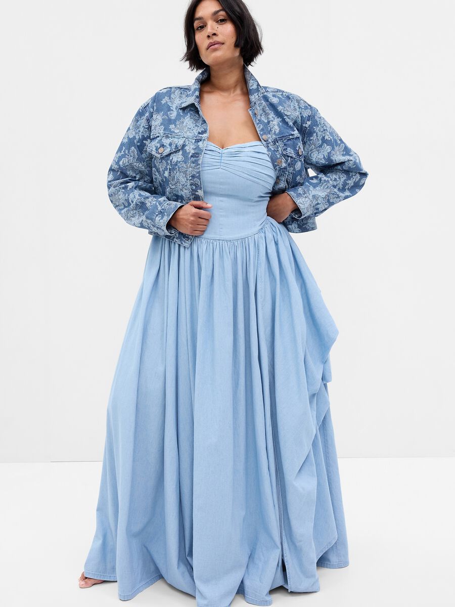 Giacca corta in denim stampa LoveShackFancy_4