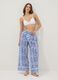 Blue pure cotton trousers with all-over print_0