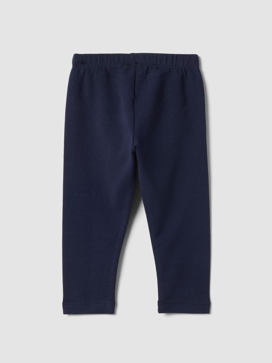 Leggings blu in cotone organico elasticizzato_1
