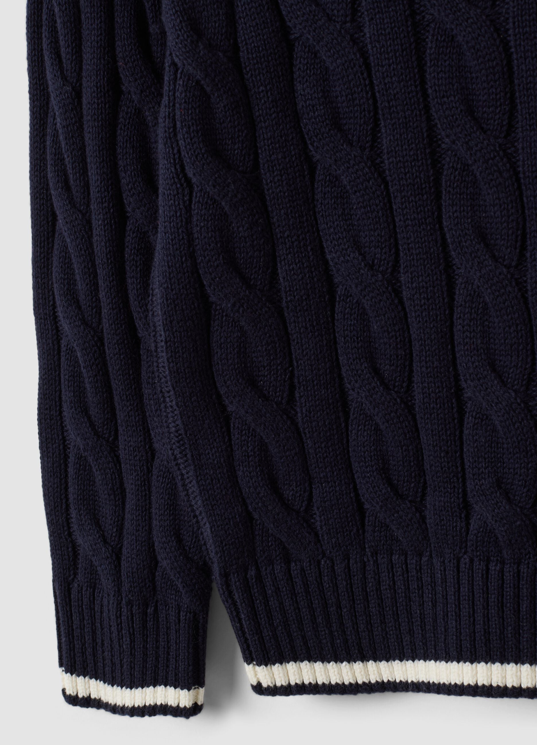 Maglia blu in puro cotone a trecce over fit per bambino