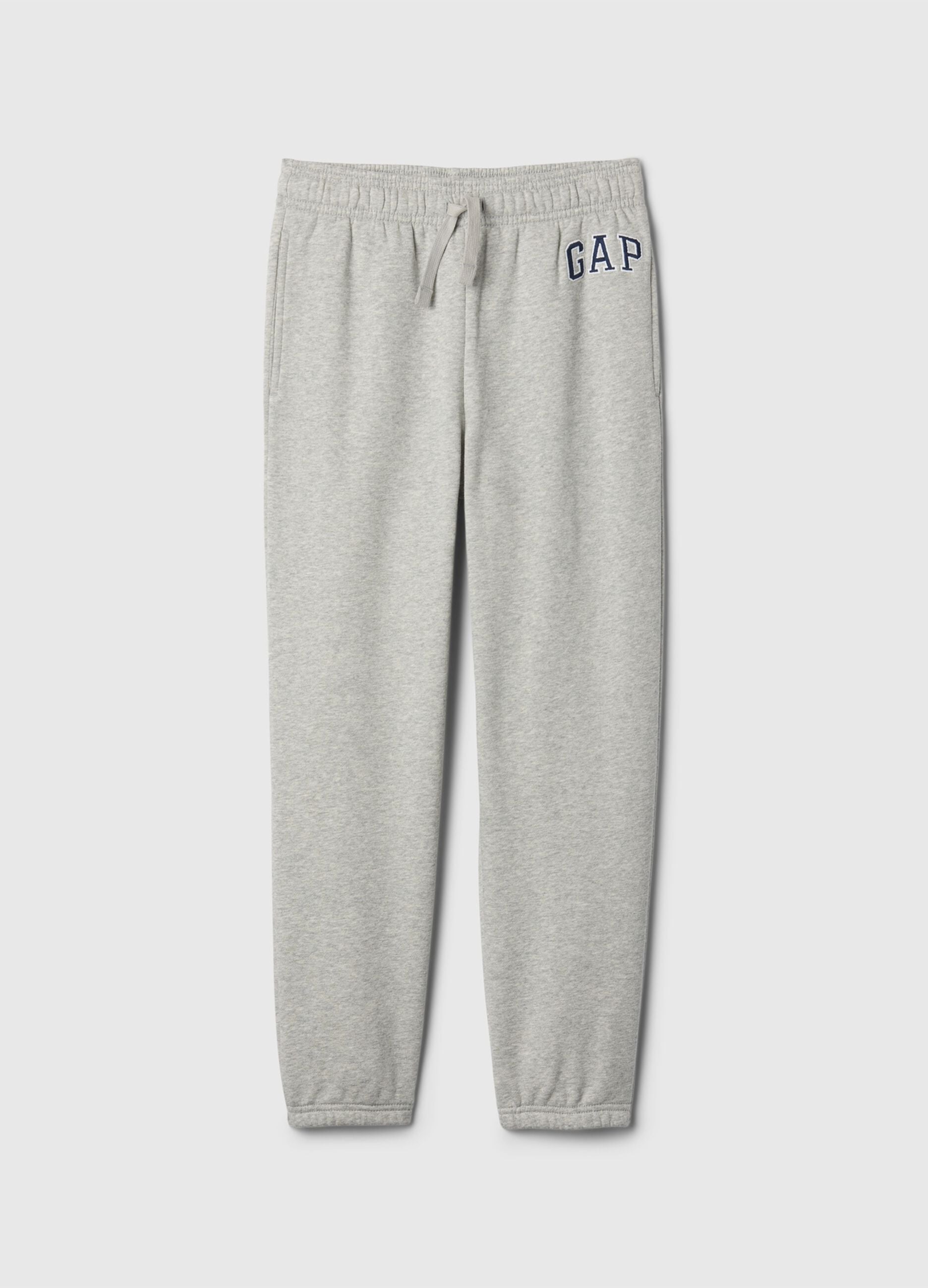 Light grey cotton-blend jogger trousers with GAP logo
