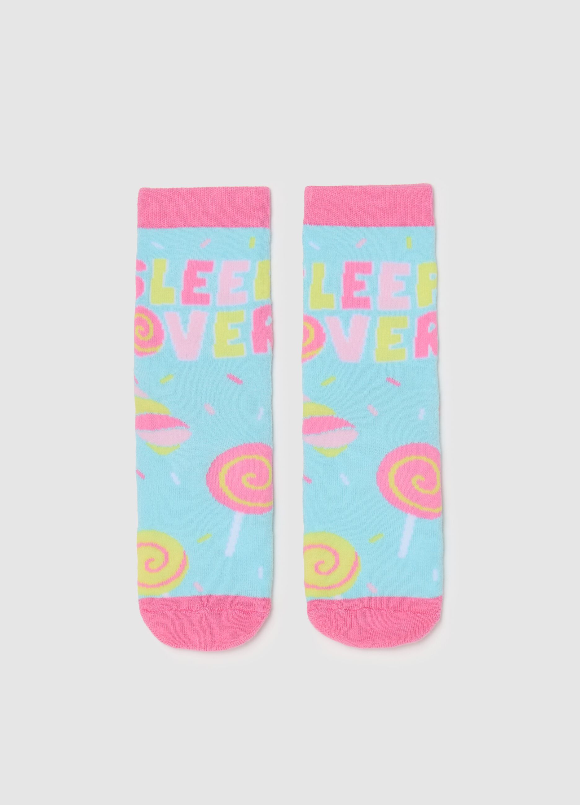 Slipper socks with lollipop design