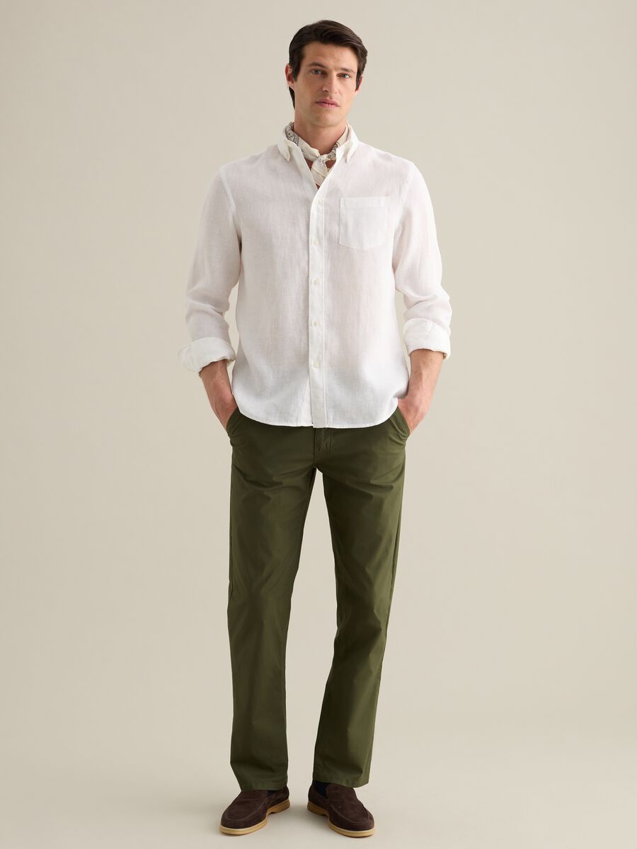 White Pure Linen Piombo Shirt_1