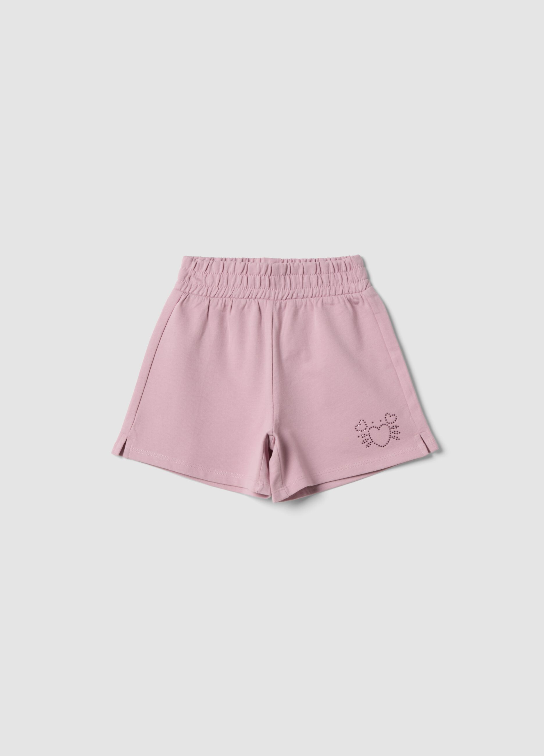 Girls&rsquo; pink pure cotton shorts with elasticated waistband