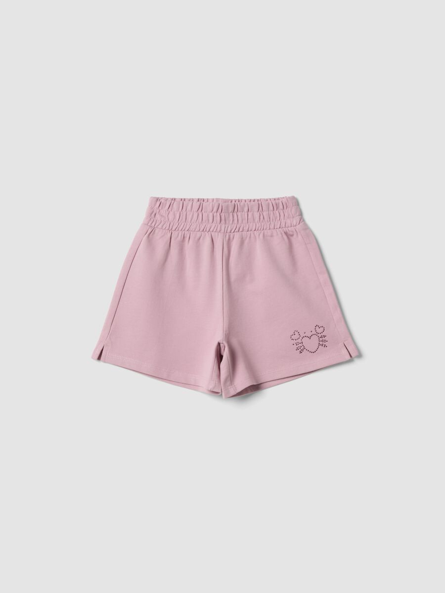 Girls&rsquo; pink pure cotton shorts with elasticated waistband_0