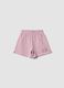 Girls&rsquo; pink pure cotton shorts with elasticated waistband_0